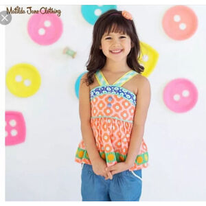 Matilda Jane Meringue Pontoon Top Shirt Girls Happy and Free Top 4T